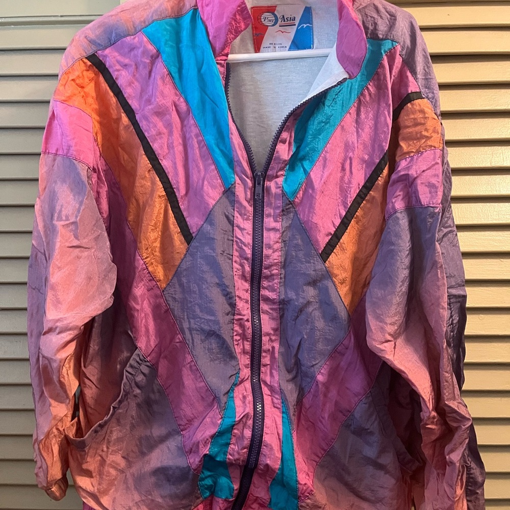 Vibrant Patchwork Winbreaker Jacket - image 1
